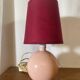Pair of antique de schuytener opaline pink ball vintage bedside lamps