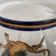 Antique, flat, bowler cup, centerpiece, Gien earthenware, nineteenth century, Renaissance décor