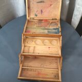 Wooden paint box 3 storage lockers