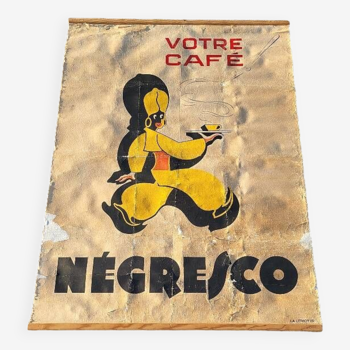 grande affiche votre cafe negresco sur toile