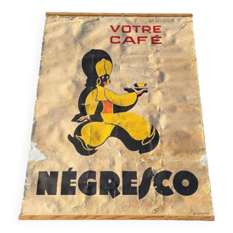 grande affiche votre cafe negresco sur toile