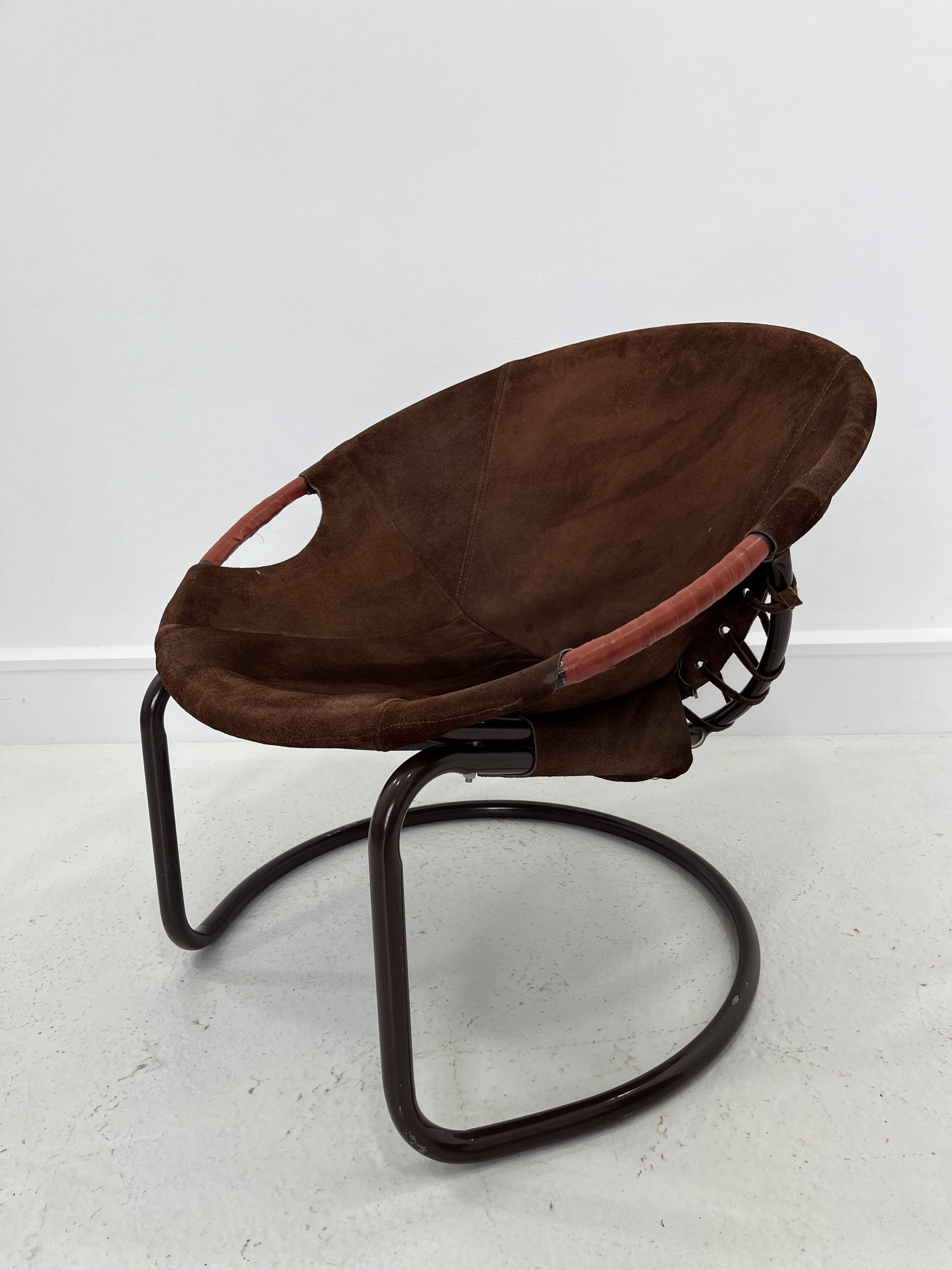 Vintage Suede Ball Chair by Lusch & Co., 1970s