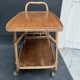 Rattan bar rolling table