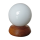 Scandinavian lamp in wood and white opaline ball 70s