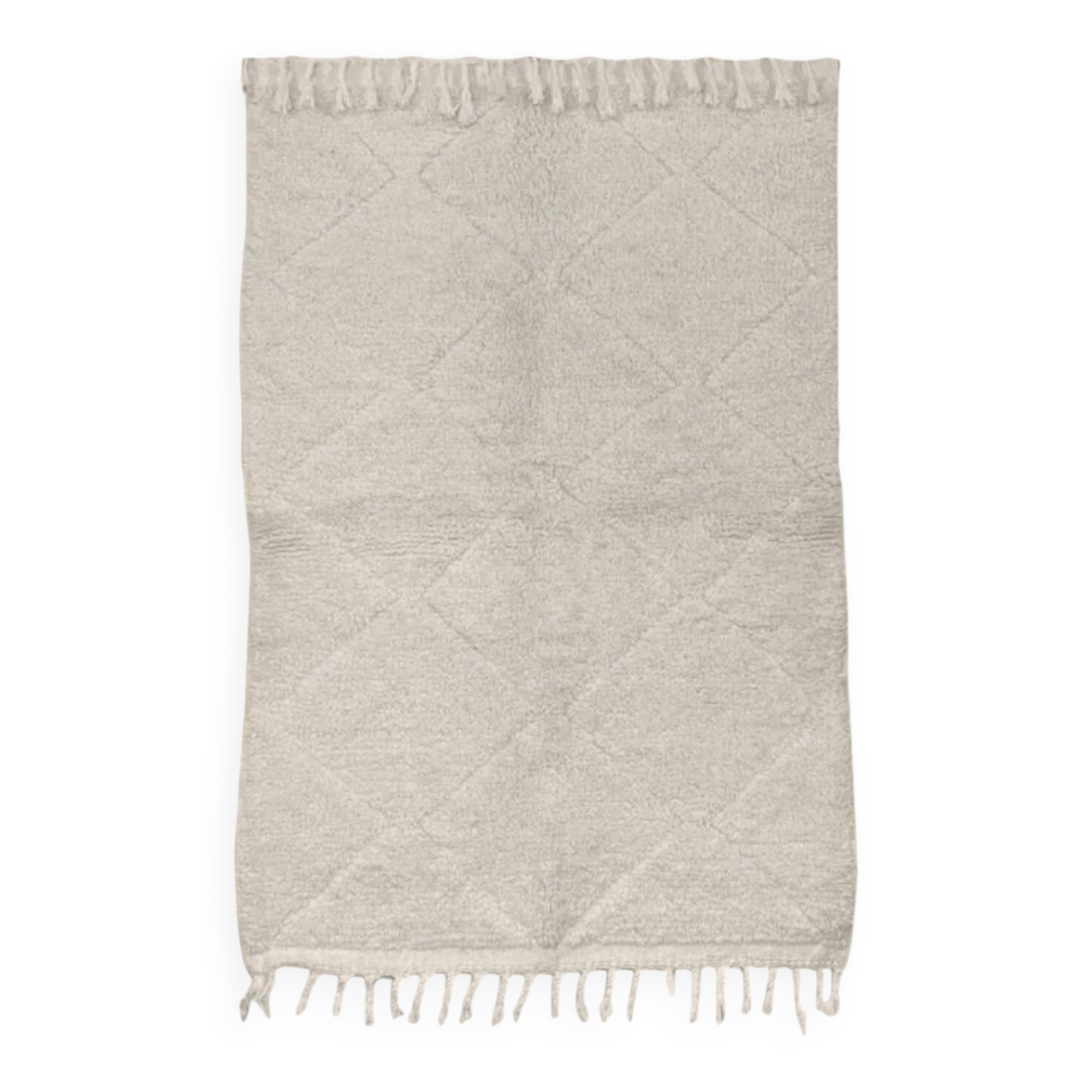 Beni Ouarain Berber Rug • Minimalist white diamond design
