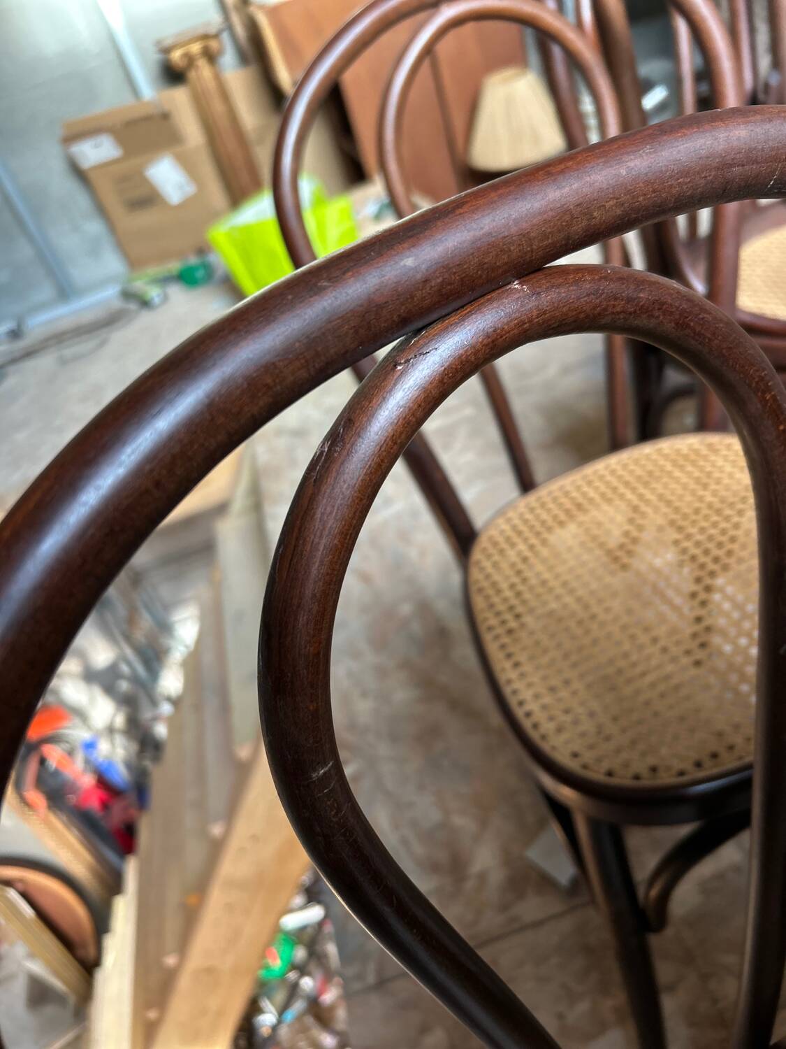 Vintage cane bistro chairs