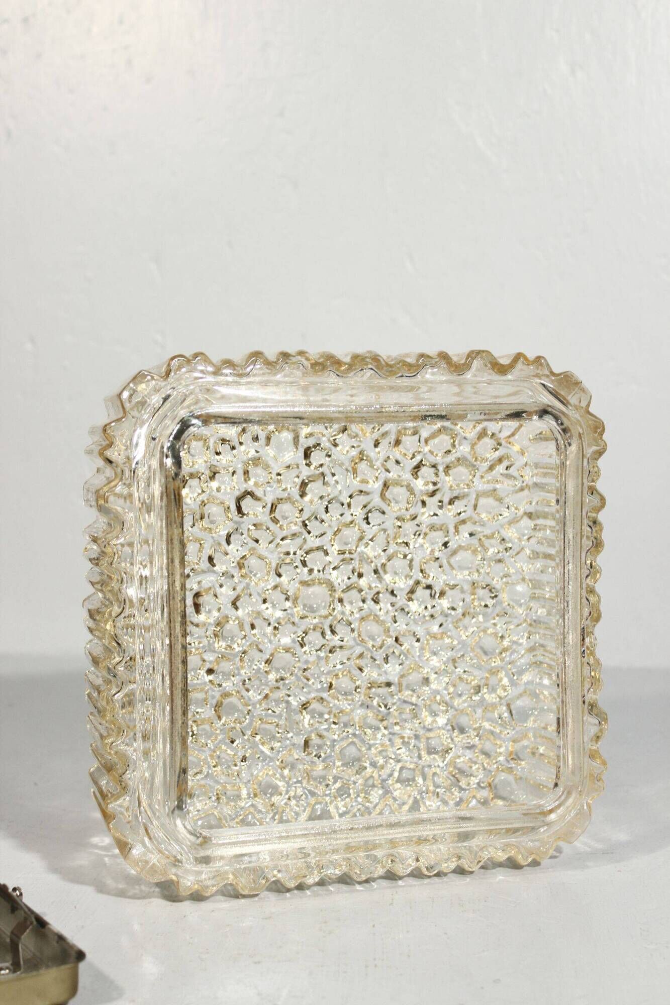 Limburg Glashütte wall lamp textured molded glass Germany 1960s