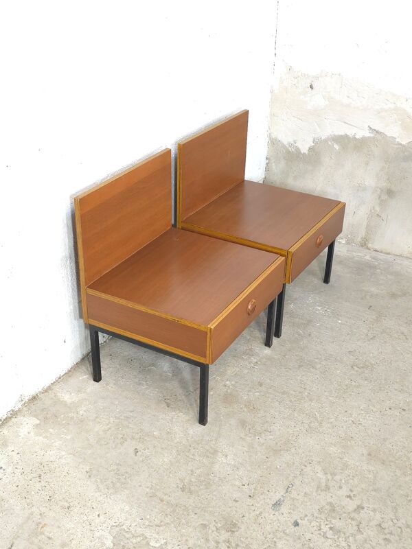 Paire de tables de chevet tables de nuit 1960 Fristho