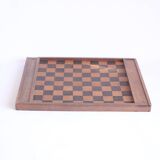 Antique wooden checkers and chess board, 1920s