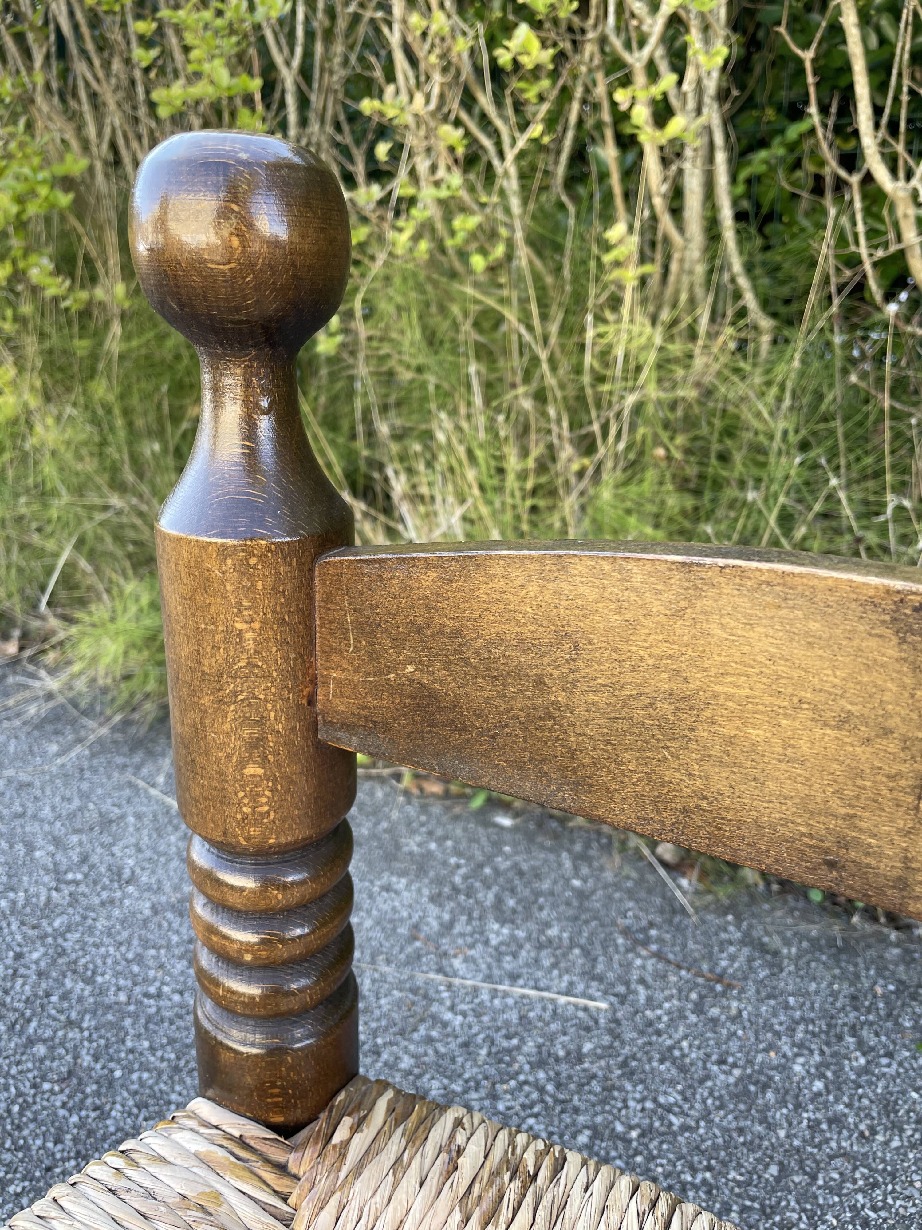 Small wooden and straw chair