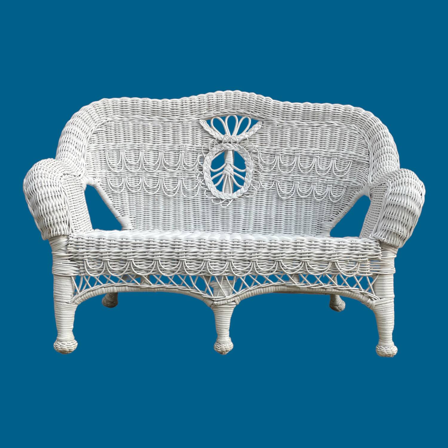 Vintage rattan children's bench
