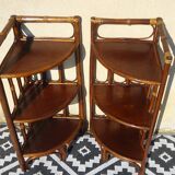 Pair of rattan bedside tables