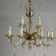 Lustre en verre mordoré deux étages et 12 bras de lumière vers 1940
