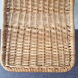 Low model stool of wicker and metal by Rohé Noordwolde, The Netherlands 1960's