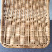 Low model stool of wicker and metal by Rohé Noordwolde, The Netherlands 1960's