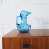 Blue glass art vase