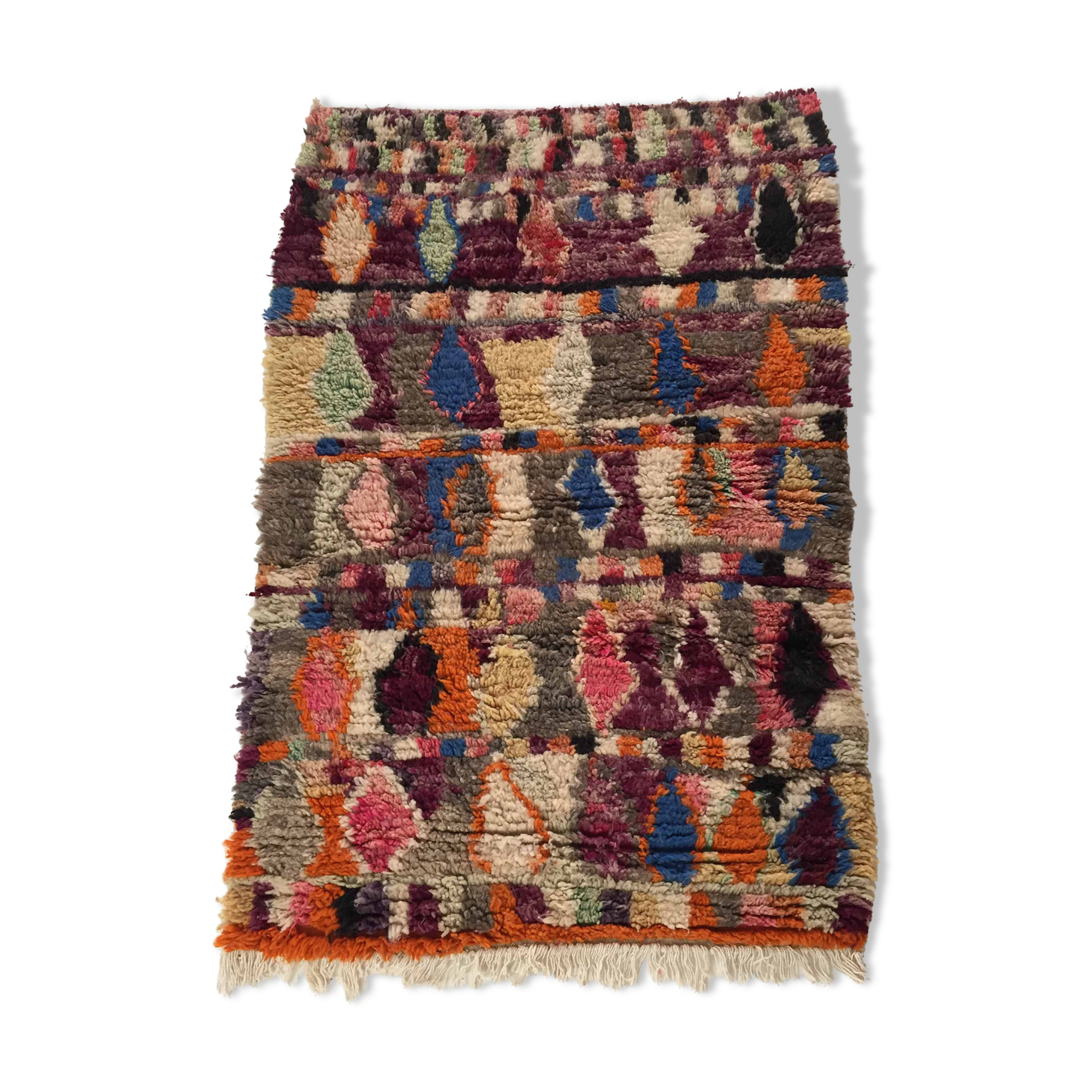 Moroccan Berber carpet Boujaad with colorful patterns 145x98cm