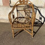 Wicker armchair with medallions