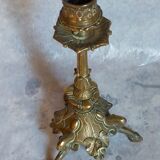 Bougeoir en bronze doré tripode XIXème