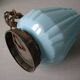 Old Art Deco lamp blue opal globe skyscraper style New York 1920/30