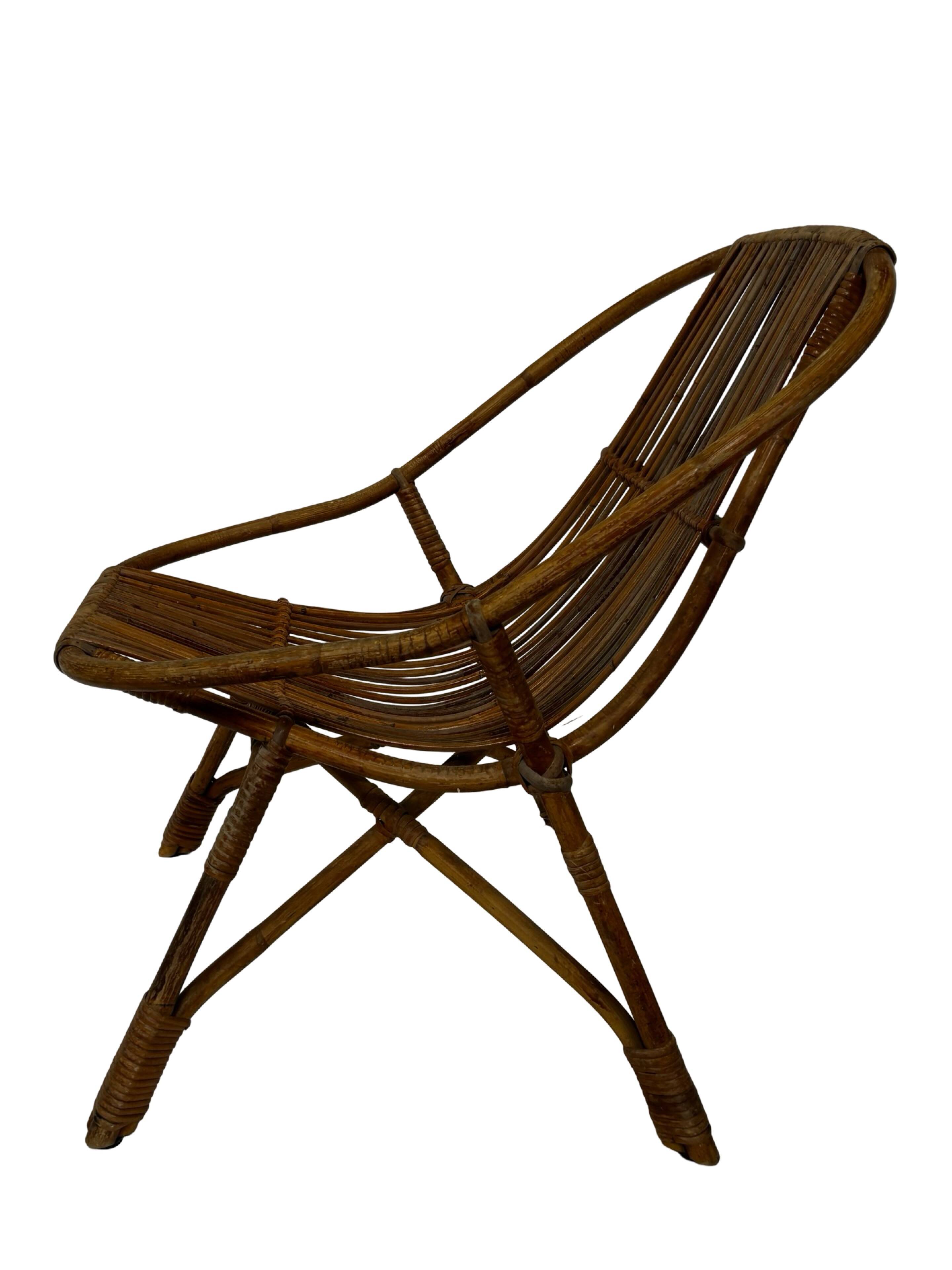 Vintage Rattan Chair Dirk Van Sliedregt Rohe Noordwolde 1960