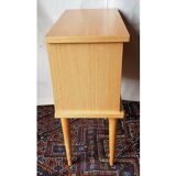 70s light oak bedside