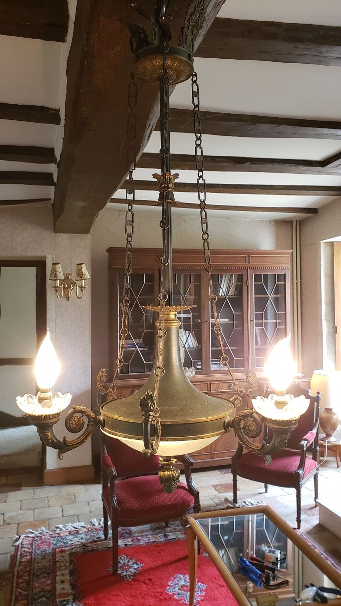 Lustre style empire 6 feux