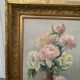 Nature morte huile sur toile bouquet roses pivoines