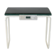 Tubular steel console, black glass tray, circa 1950