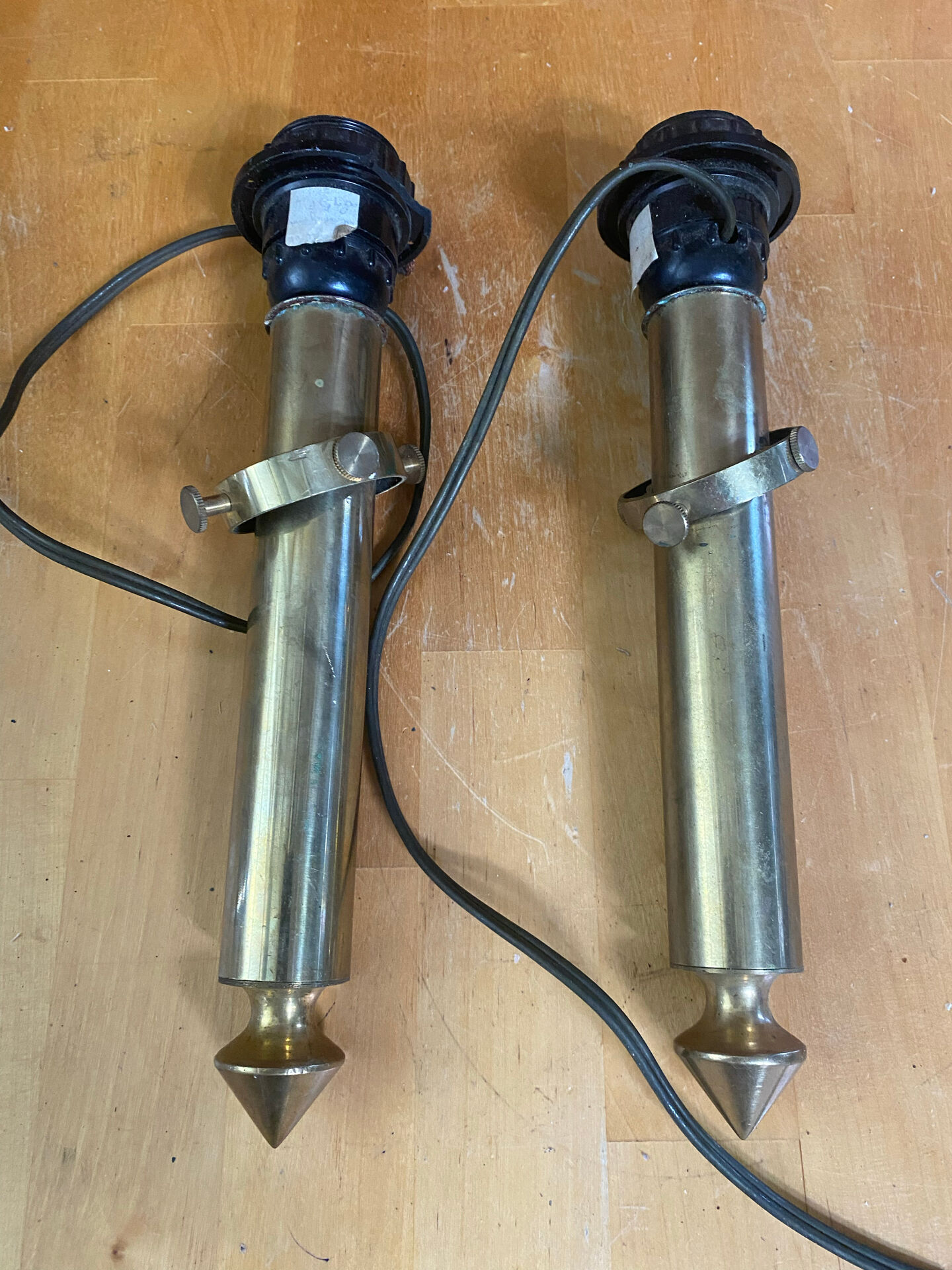 Pair of Antique Torch Style Candelabra Vintage Brass