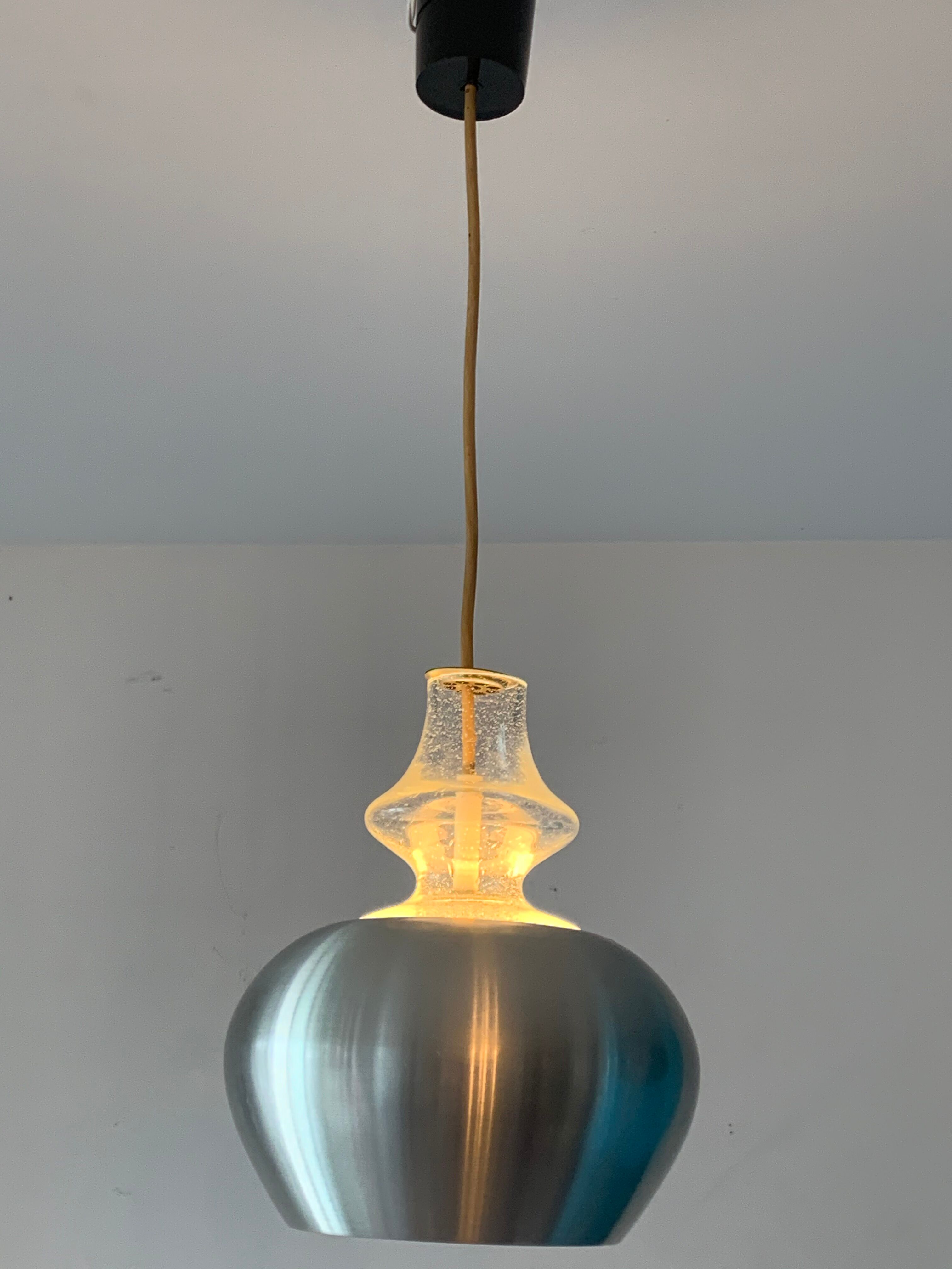 3 suspensions Raak Carthago aluminium and glass 1970