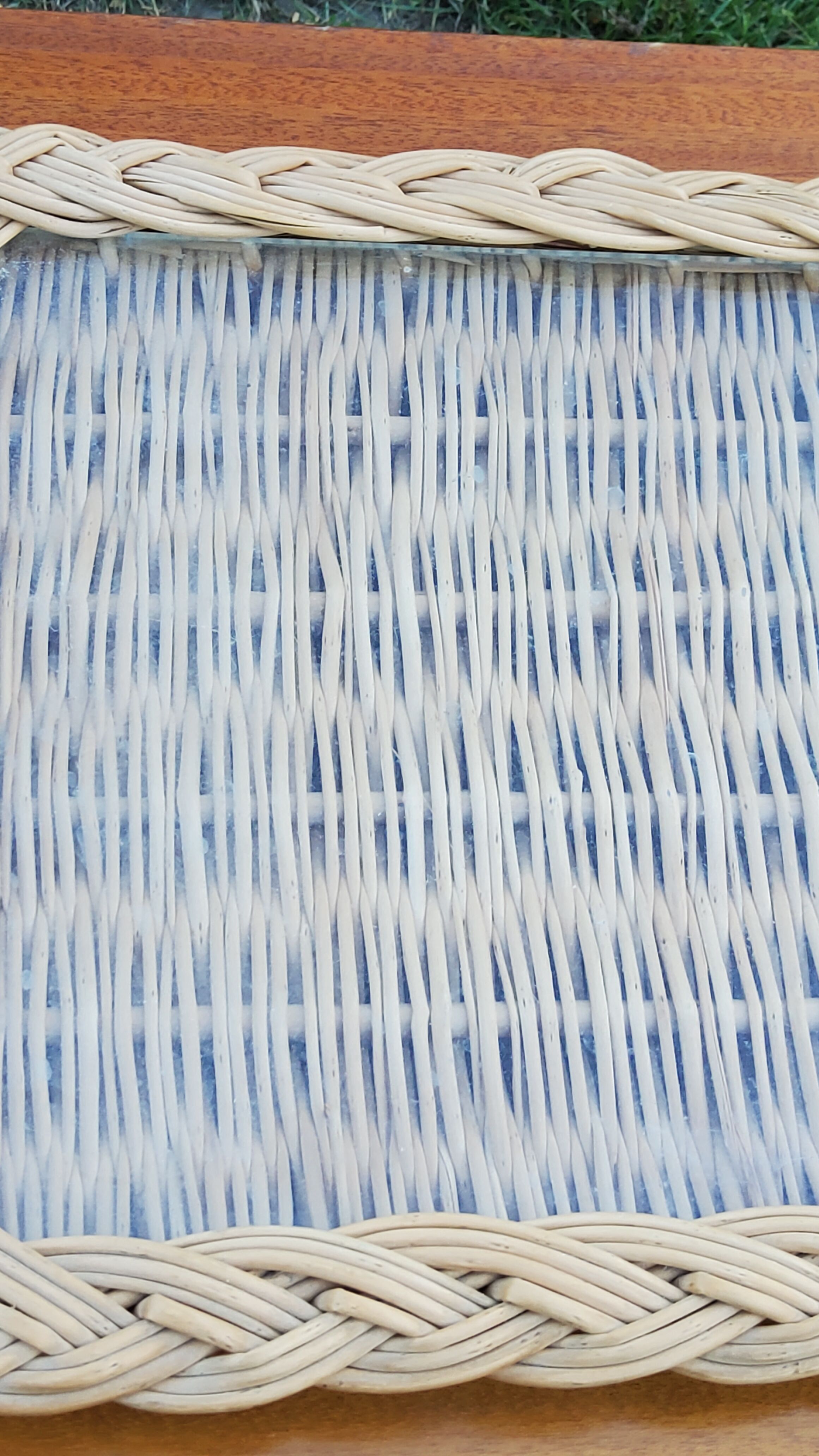 Glass and rattan top from the 70s