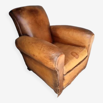 Club leather armchair art deco period 1940