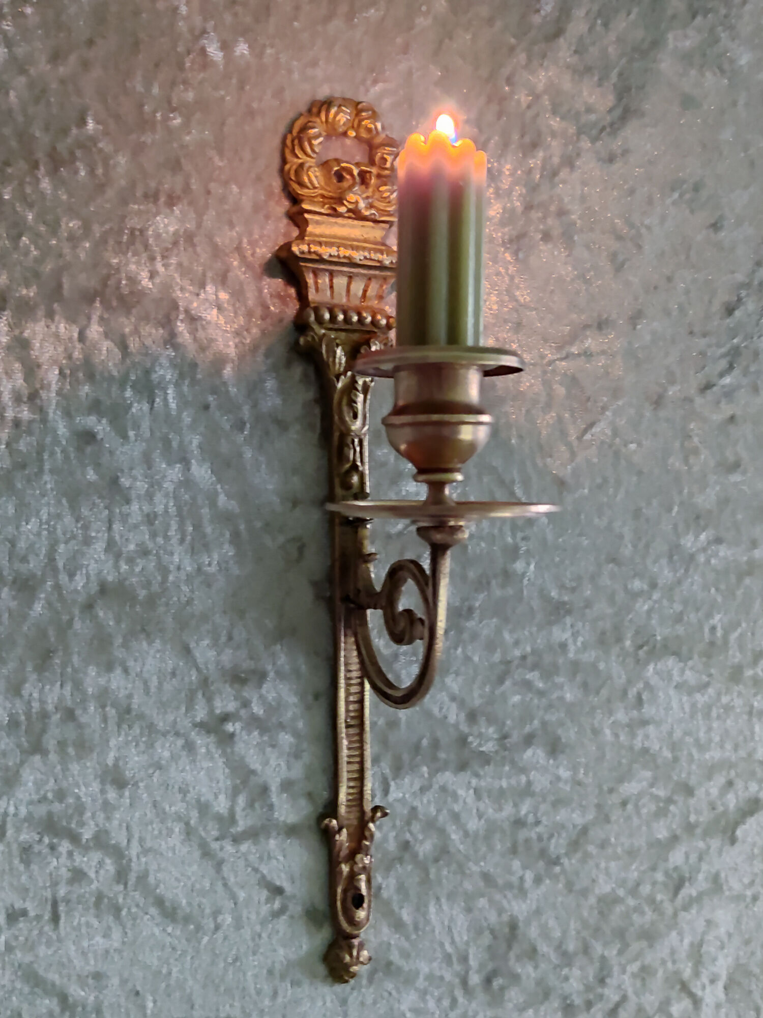 Wall candle holder in bronze and brass louis XVI style