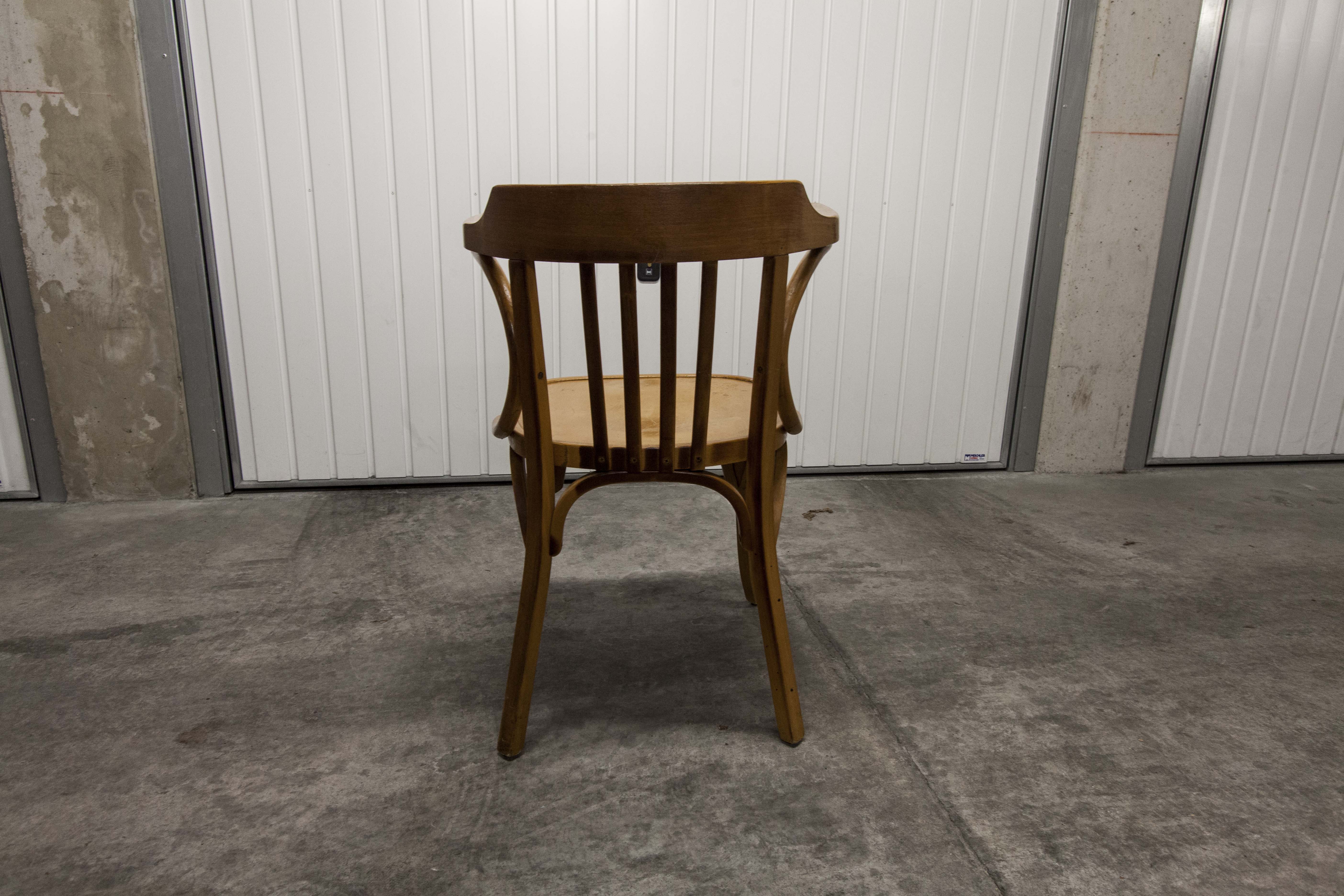 Signed Baumann desk armchair light wood