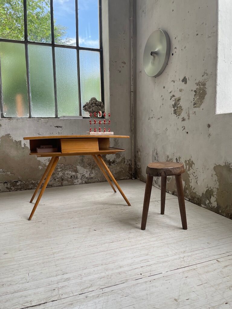 Vintage oak compass desk
