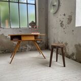 Vintage oak compass desk