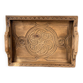 Carved oak tray