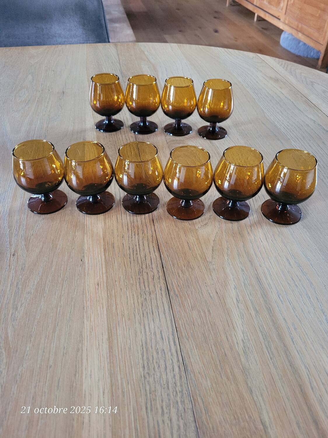 10 vintage digestif glasses