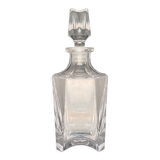Carafe à alcool fort en verre transparent à facettes et bouchon travaillé