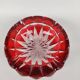 Magnificent crystal ashtray from Lorraine, ruby colour.