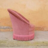 Old pink vintage padded "toad" chair