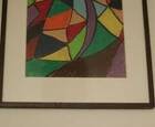 Swedish Oil Pastel on Panel “Ritad 66” by Ann Wazzgren Vintage& Framed 42×31cm