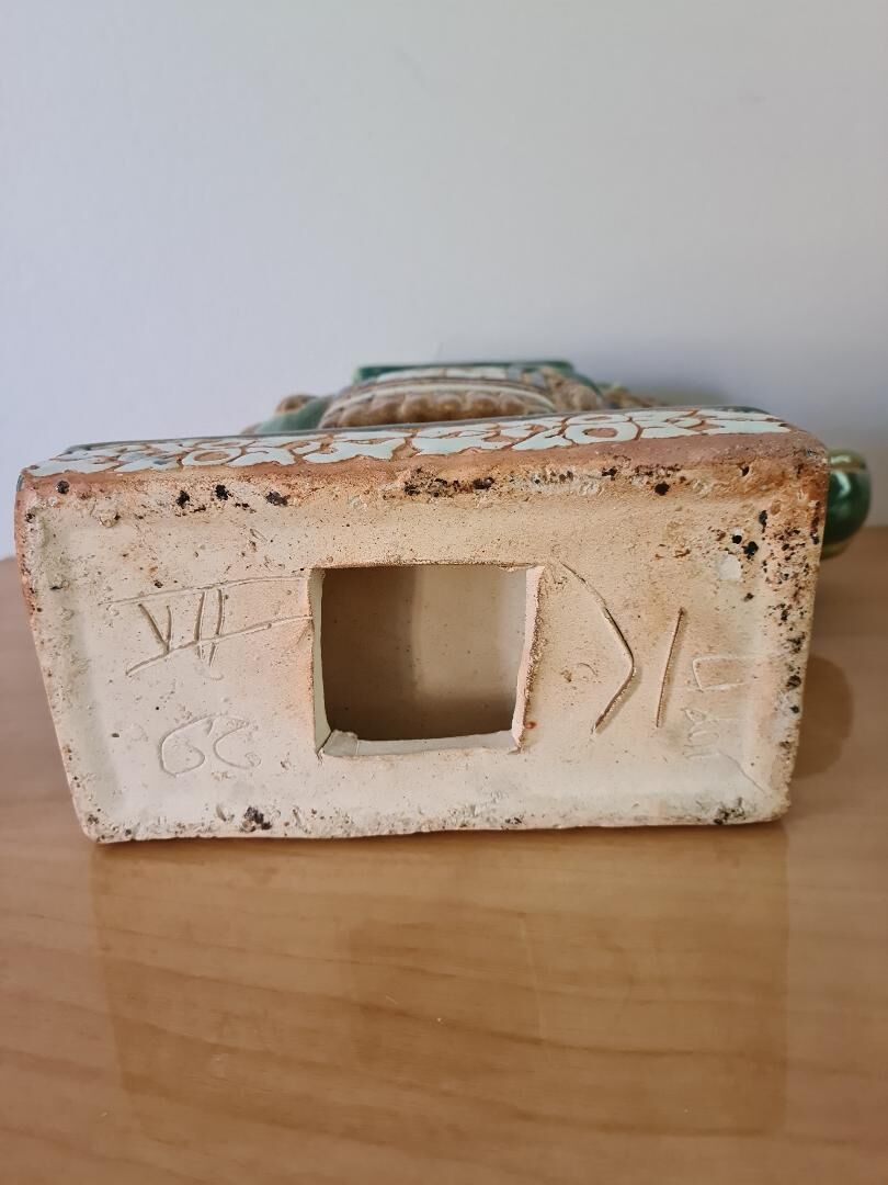 Enamelled ridge vase