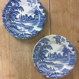 Blue English dessert plates