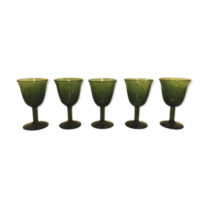 Set de 5 verres anciens en verre