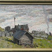 HSP painting "Landscape near Moscow" ec. Russian Pietr Syssoiev (1929 - 2001)