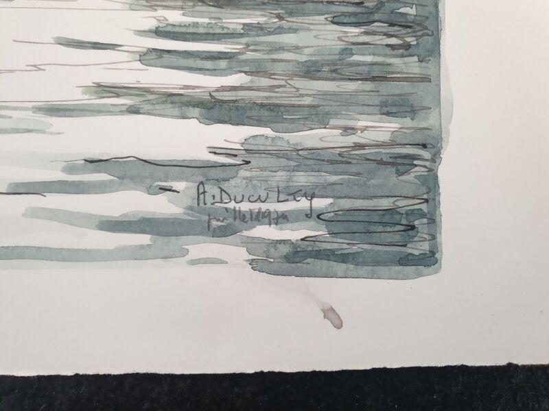 André Duculty (1912-1990) Watercolor on paper "Les Andelys (Normandy)" Signed lower right