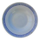 Deep plate with royal blue geometric pattern marked on the back FB 45.