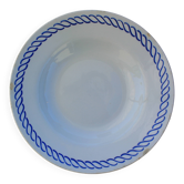 Deep plate with royal blue geometric pattern marked on the back FB 45.